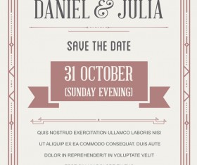 Beige wedding invitation card template vector