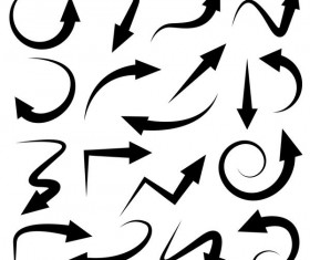 Black arrow vectors set