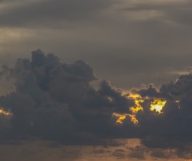 Black clouds covered the sunset Stock Photo