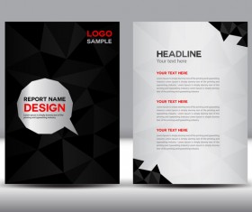 Black cover annual report template vector