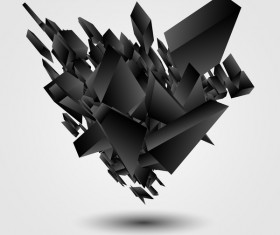 Black explosion debris abstract vectors 02