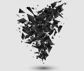 Black explosion debris abstract vectors 04