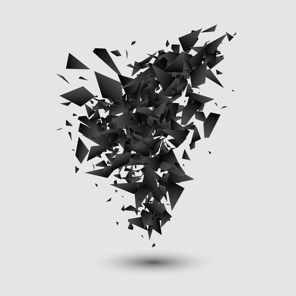 Black explosion debris abstract vectors 04