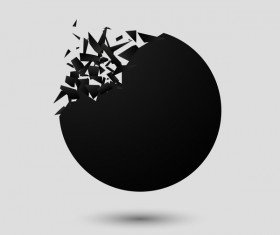 Black explosion debris abstract vectors 05
