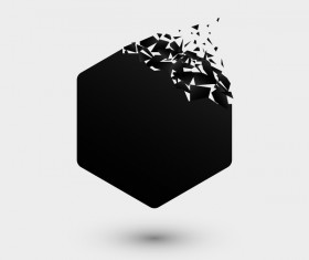 Black explosion debris abstract vectors 06