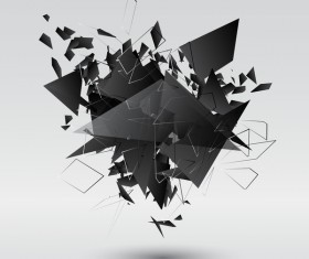Black explosion debris abstract vectors 07