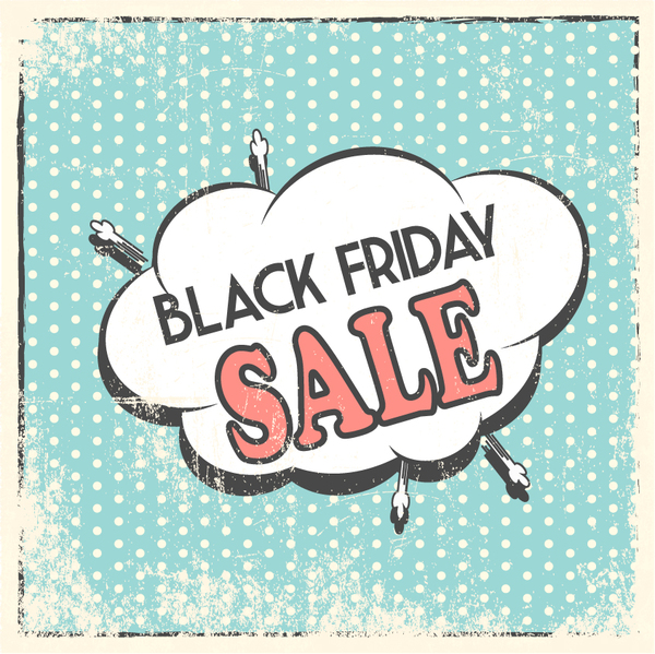 Black friday comic styles sale background vector 03