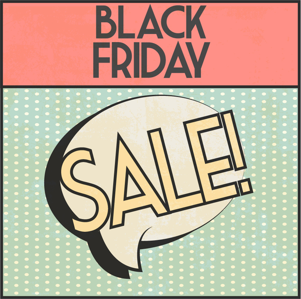 Black friday comic styles sale background vector 04