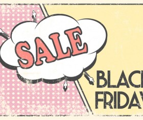 Black friday comic styles sale background vector 06