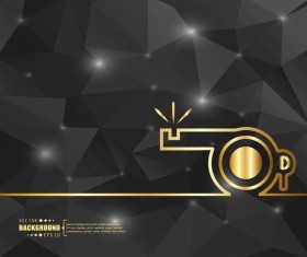 Black polygon background with whistle vector