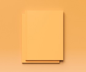 Blank Magazine on Orange Background Stock Photo 02
