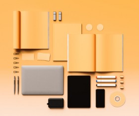 Blank Magazine on Orange Background Stock Photo 04