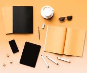 Blank Magazine on Orange Background Stock Photo 05