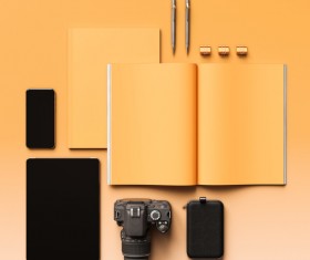 Blank Magazine on Orange Background Stock Photo 08