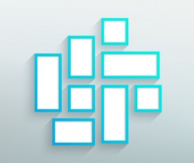 Blank blue frames On the wall vector