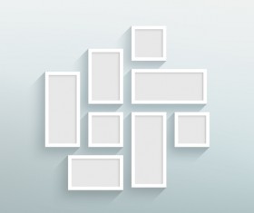 Blank white frames on the wall vector