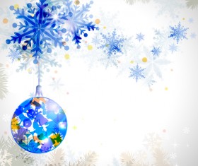 Blue snowflake christmas background vectors material 01
