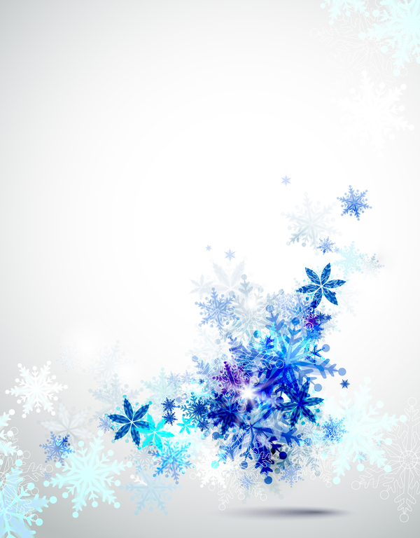 Blue snowflake christmas background vectors material 02