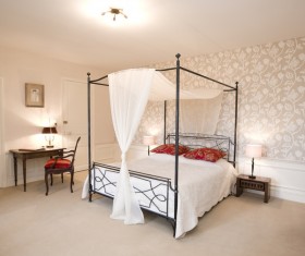 Bright bedroom with bed HD picture 01