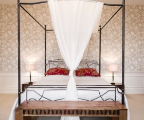 Bright bedroom with bed HD picture 05