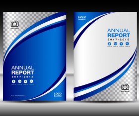 Business brochure flyer magazine blue covers vector