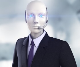 Business dress up robots Stock Photo
