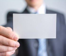 Business people with white card Stock Photo 01