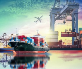 Busy wharf and freighter HD picture 01