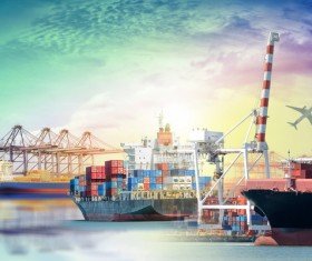 Busy wharf and freighter HD picture 02