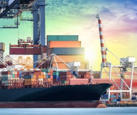 Busy wharf and freighter HD picture 03