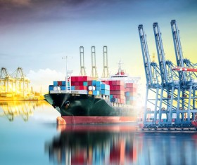 Busy wharf and freighter HD picture 04