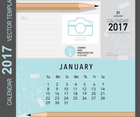 Calendar 2017 vector template set 01