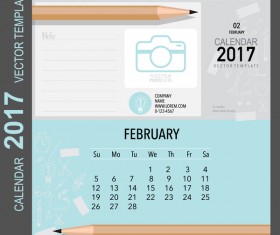 Calendar 2017 vector template set 02