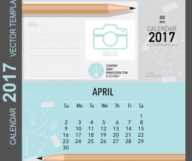 Calendar 2017 vector template set 04