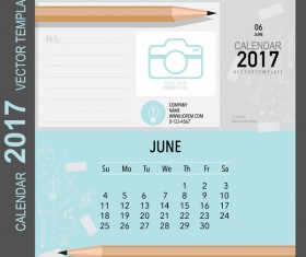 Calendar 2017 vector template set 06