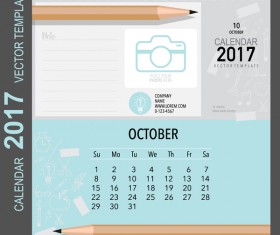Calendar 2017 vector template set 10