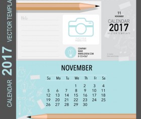 Calendar 2017 vector template set 11