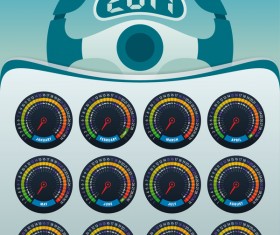 Calendar 2017 with meter vector