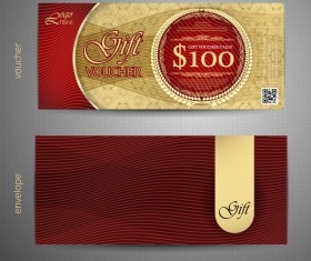 Cash gift voucher template vectors 01