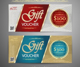Cash gift voucher template vectors 03