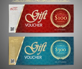 Cash gift voucher template vectors 04