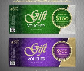 Cash gift voucher template vectors 06