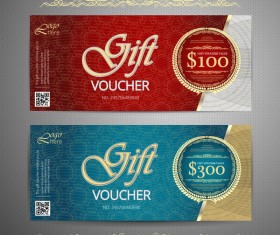 Cash gift voucher template vectors 07