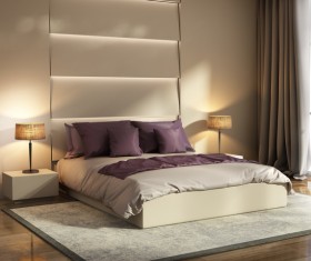 Chic bedrooms with bedside lamps HD picture 03