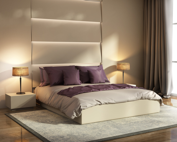 Chic bedrooms with bedside lamps HD picture 03