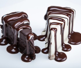 Chocolate cake with white background HD picture