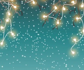 Chrishtmas winter background with light bulb vector 01