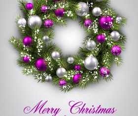 Christmas ball frame with greeting card vector