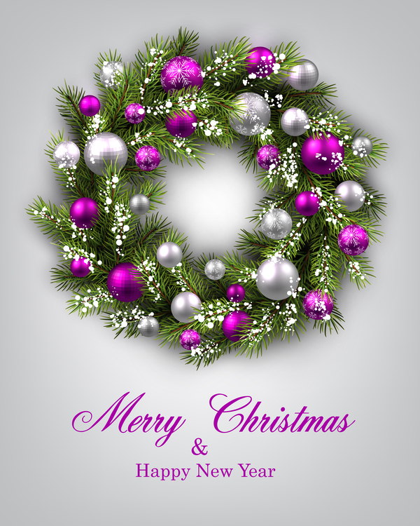 Christmas ball frame with greeting card vector