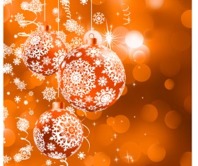 Christmas ball with snow beautiful background vector